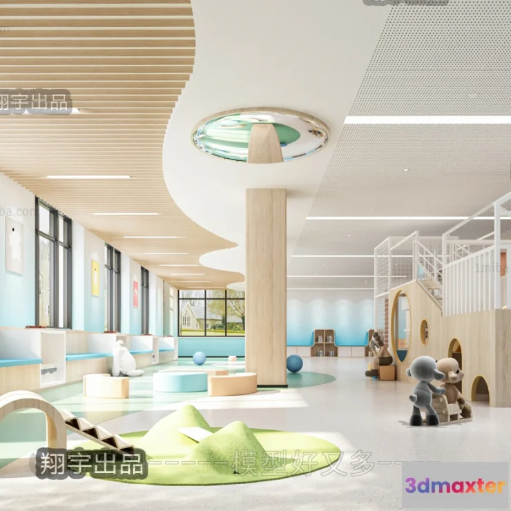 1124602 - 3D SCHOOL INTERIOR (VRAY) - KINDERGARTEN 3D SCENES - 001