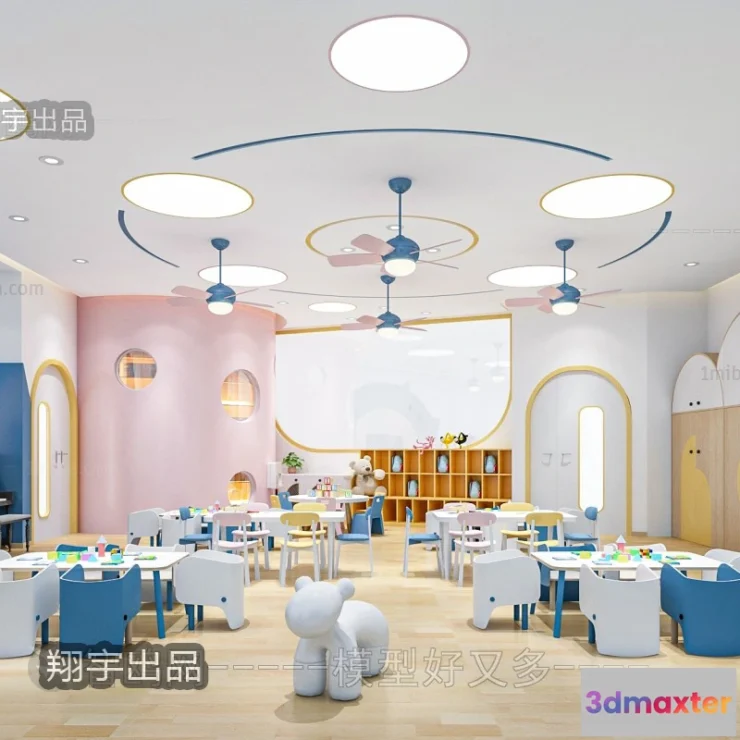 1124606 - 3D SCHOOL INTERIOR (VRAY) - KINDERGARTEN 3D SCENES - 003