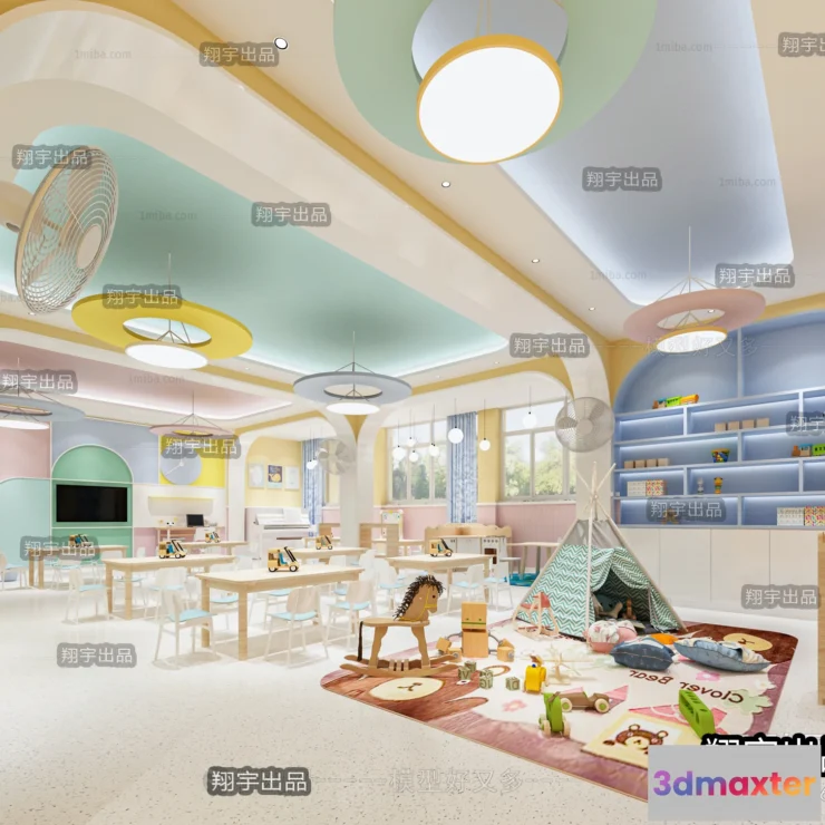 1124610 - 3D SCHOOL INTERIOR (VRAY) - KINDERGARTEN 3D SCENES - 005