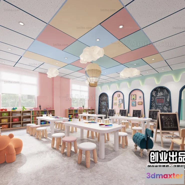 1124622 - 3D SCHOOL INTERIOR (VRAY) - KINDERGARTEN 3D SCENES - 011
