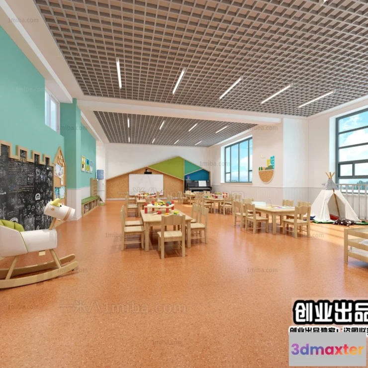 1124628 - 3D SCHOOL INTERIOR (VRAY) - KINDERGARTEN 3D SCENES - 014