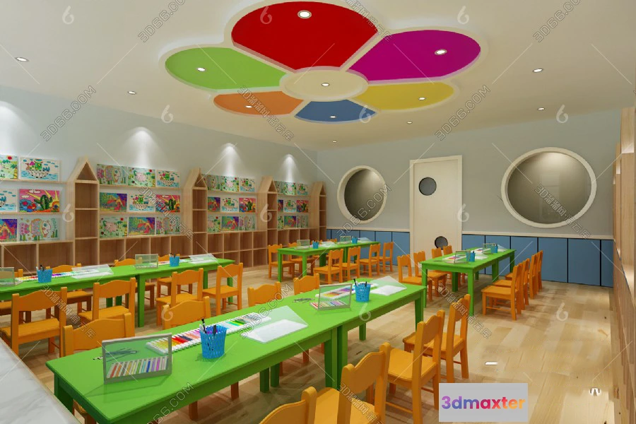 1124644 - 3D SCHOOL INTERIOR (VRAY) - KINDERGARTEN 3D SCENES - 022