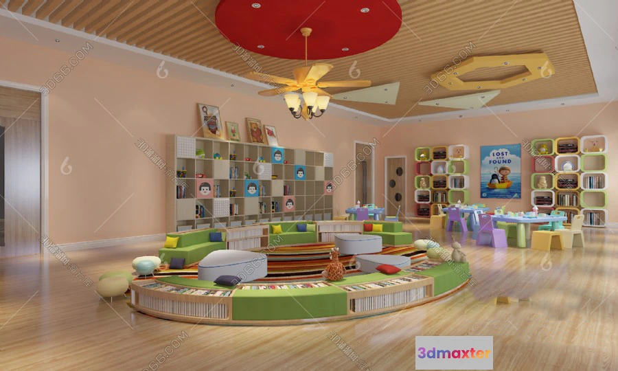 1124646 - 3D SCHOOL INTERIOR (VRAY) - KINDERGARTEN 3D SCENES - 023