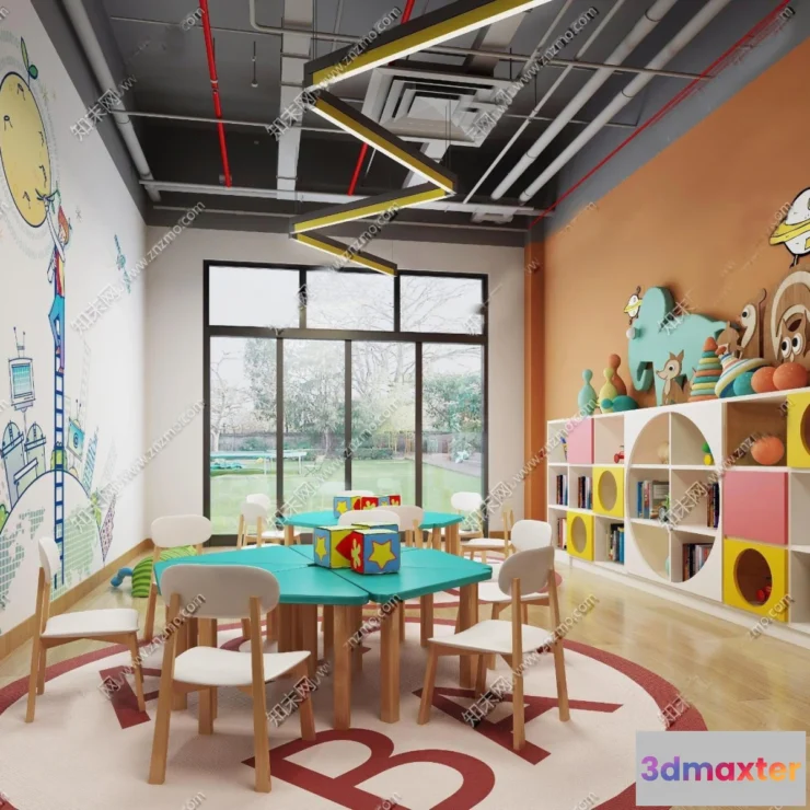 1124670 - 3D SCHOOL INTERIOR (VRAY) - KINDERGARTEN 3D SCENES - 035