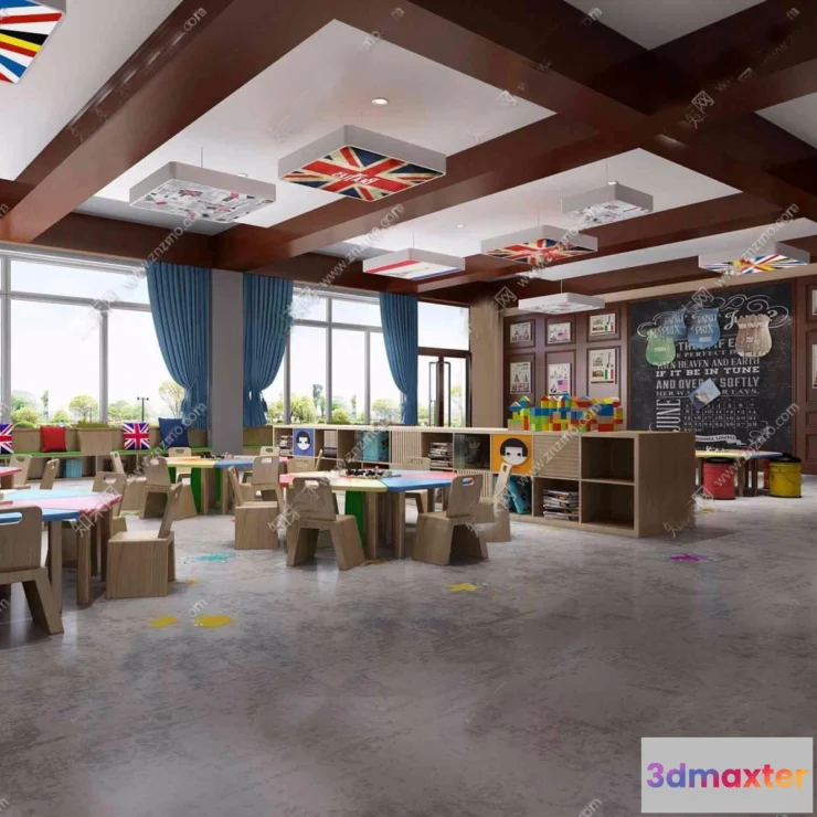 1124692 - 3D SCHOOL INTERIOR (VRAY) - KINDERGARTEN 3D SCENES - 046