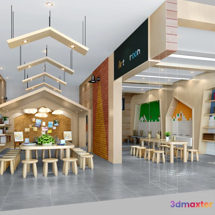 1124718 - 3D SCHOOL INTERIOR (VRAY) - KINDERGARTEN 3D SCENES - 059