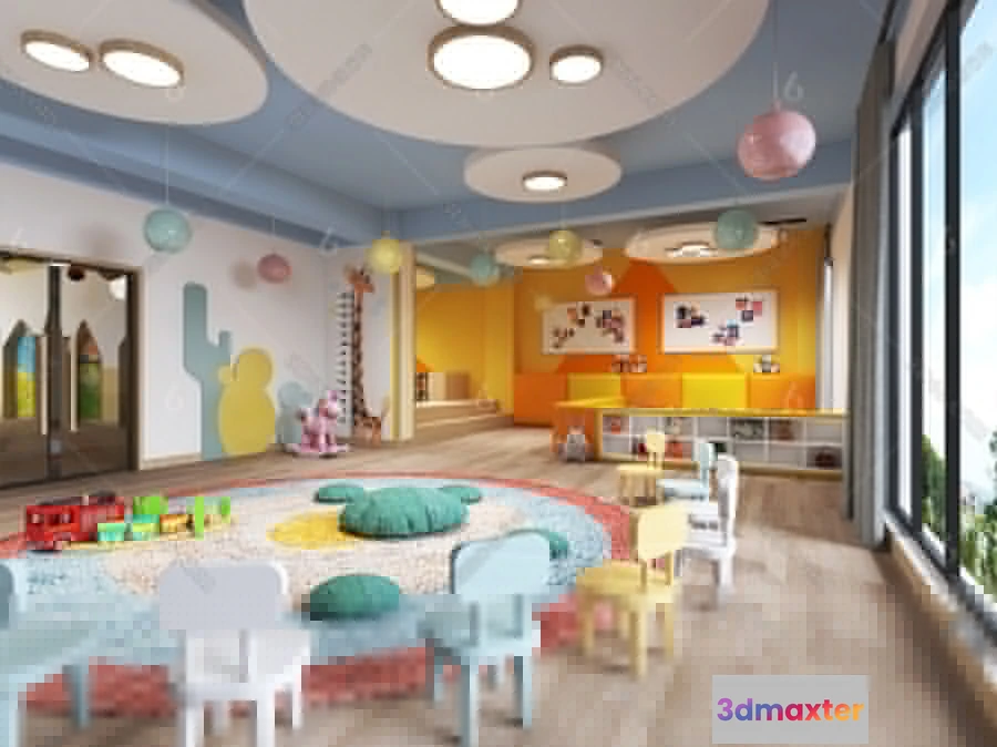 1124738 - 3D SCHOOL INTERIOR (VRAY) - KINDERGARTEN 3D SCENES - 069