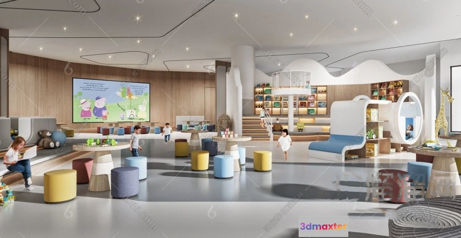 1124746 - 3D SCHOOL INTERIOR (VRAY) - KINDERGARTEN 3D SCENES - 073