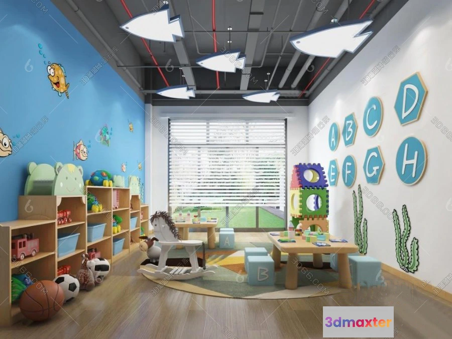 1124748 - 3D SCHOOL INTERIOR (VRAY) - KINDERGARTEN 3D SCENES - 074