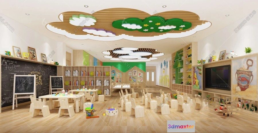 1124752 - 3D SCHOOL INTERIOR (VRAY) - KINDERGARTEN 3D SCENES - 076