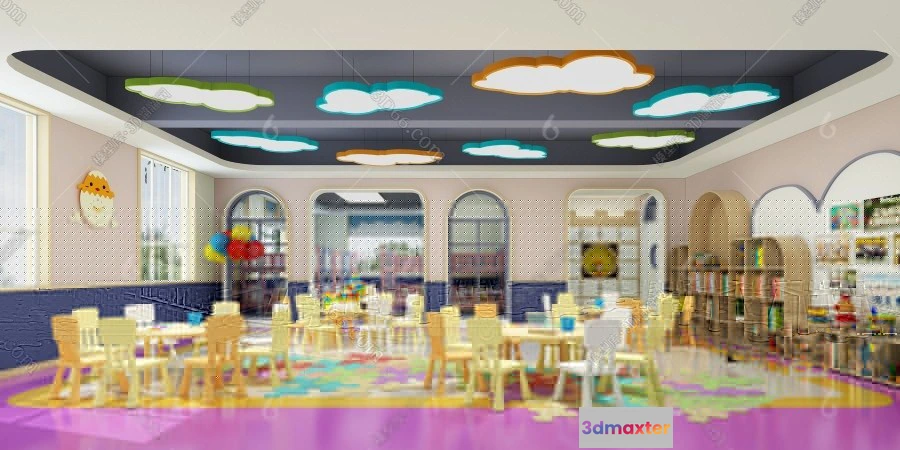 1124754 - 3D SCHOOL INTERIOR (VRAY) - KINDERGARTEN 3D SCENES - 077