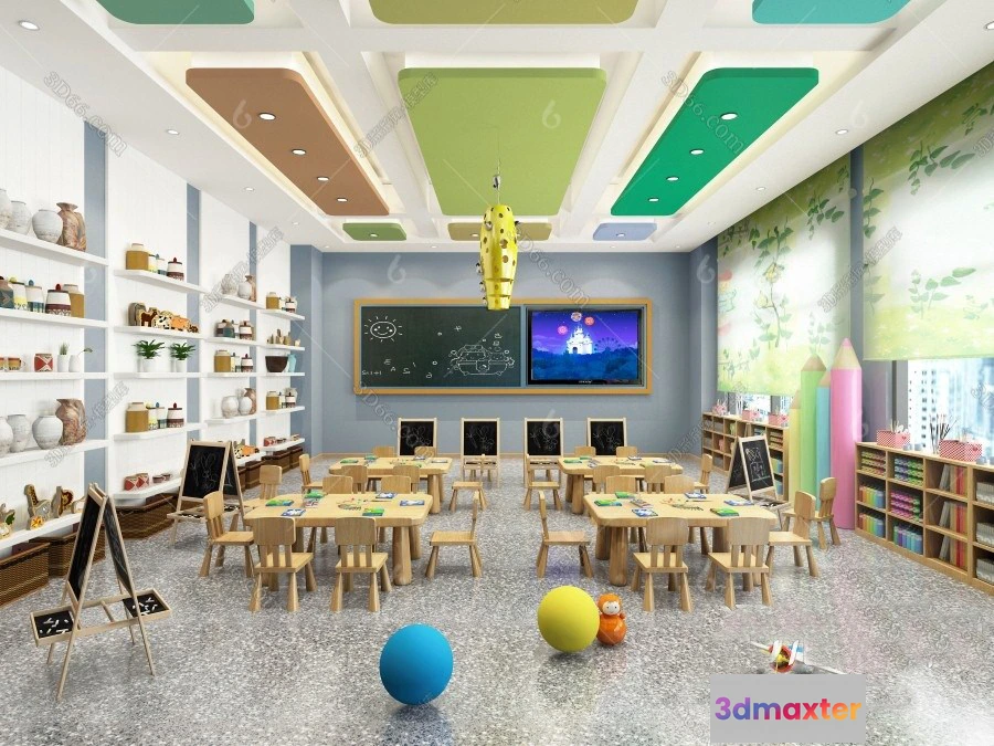 1124758 - 3D SCHOOL INTERIOR (VRAY) - KINDERGARTEN 3D SCENES - 079