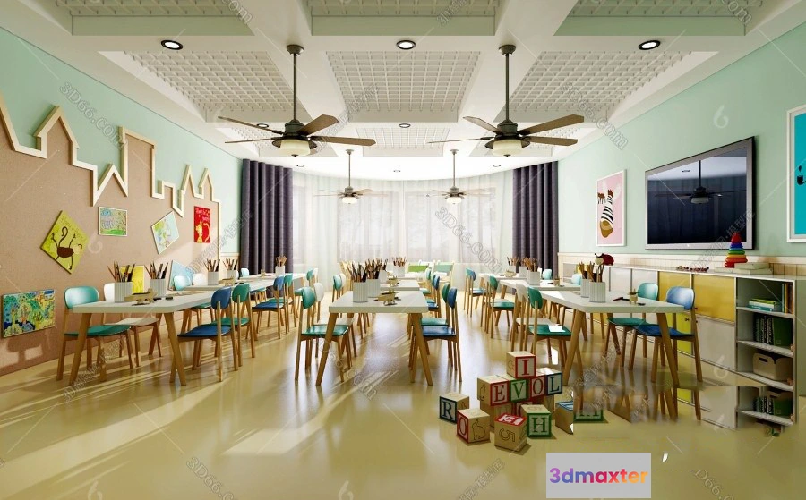 1124770 - 3D SCHOOL INTERIOR (VRAY) - KINDERGARTEN 3D SCENES - 085
