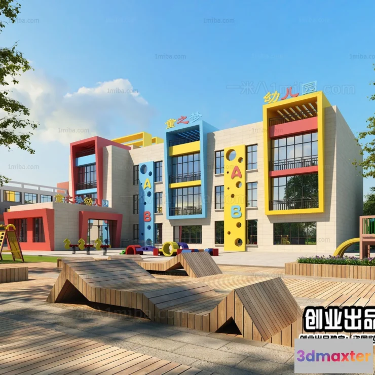 1124772 - 3D SCHOOL INTERIOR (VRAY) - KINDERGARTEN 3D SCENES - 086