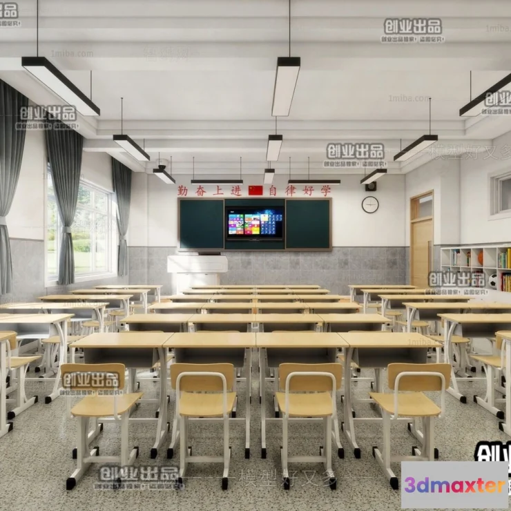1124780 - 3D SCHOOL INTERIOR (VRAY) - CLASSROOM 3D SCENES - 003