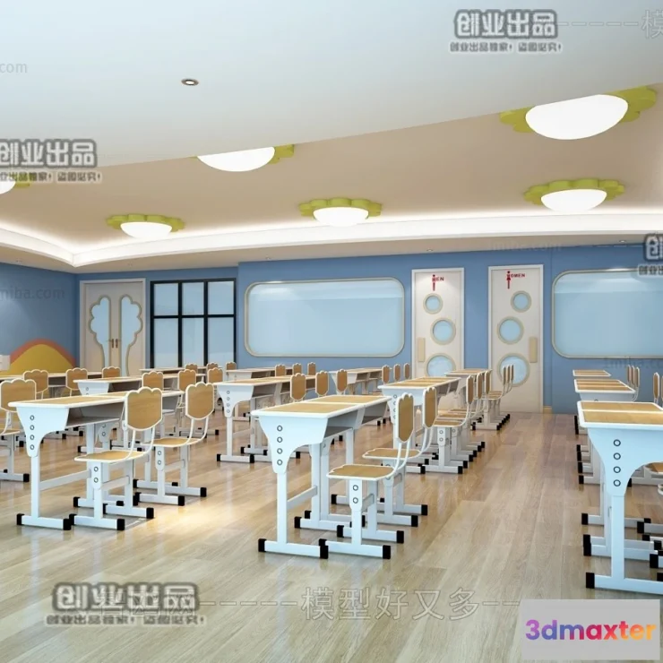 1124786 - 3D SCHOOL INTERIOR (VRAY) - CLASSROOM 3D SCENES - 006