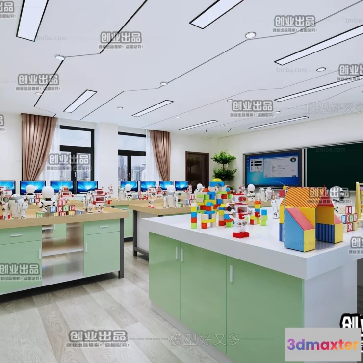 1124790 - 3D SCHOOL INTERIOR (VRAY) - CLASSROOM 3D SCENES - 008