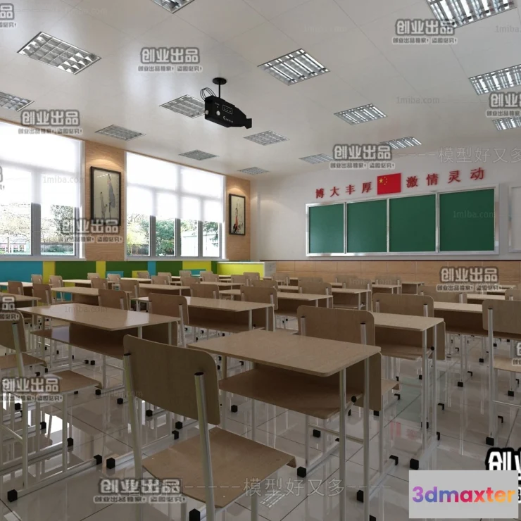 1124792 - 3D SCHOOL INTERIOR (VRAY) - CLASSROOM 3D SCENES - 009