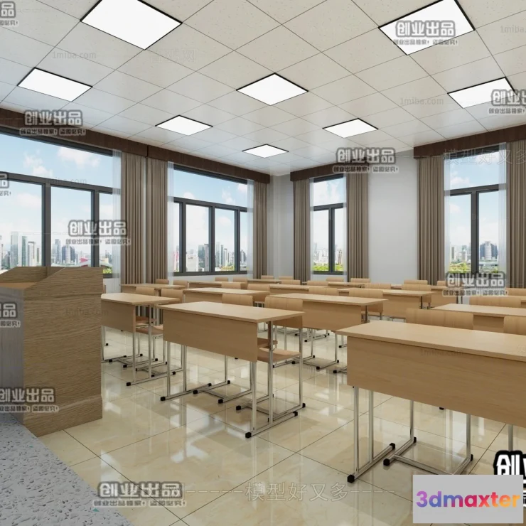 1124794 - 3D SCHOOL INTERIOR (VRAY) - CLASSROOM 3D SCENES - 010