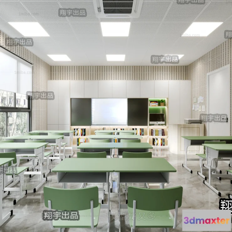1124798 - 3D SCHOOL INTERIOR (VRAY) - CLASSROOM 3D SCENES - 012