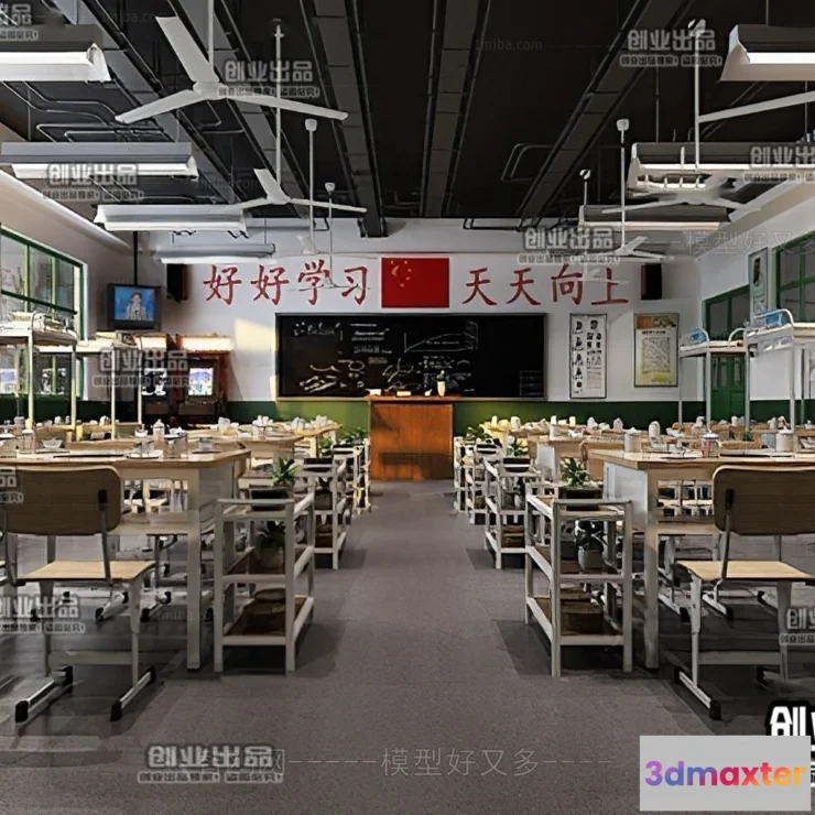 1124800 - 3D SCHOOL INTERIOR (VRAY) - CLASSROOM 3D SCENES - 013