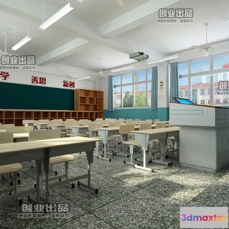 1124806 - 3D SCHOOL INTERIOR (VRAY) - CLASSROOM 3D SCENES - 016