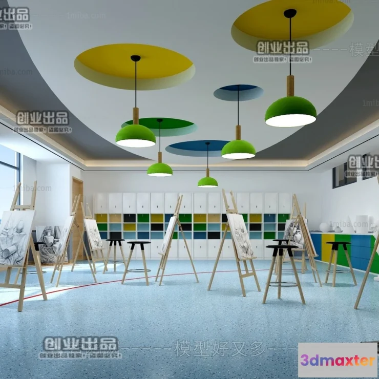 1124820 - 3D SCHOOL INTERIOR (VRAY) - CLASSROOM 3D SCENES - 023