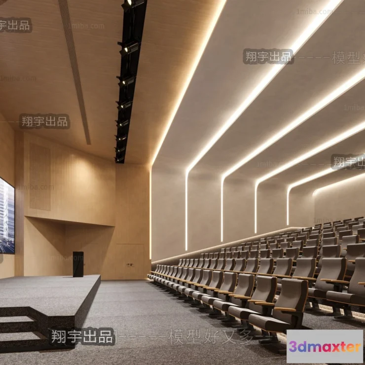 1124830 - 3D SCHOOL INTERIOR (VRAY) - LECTURE HALL 3D SCENES - 001