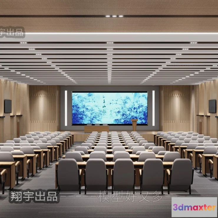 1124836 - 3D SCHOOL INTERIOR (VRAY) - LECTURE HALL 3D SCENES - 004