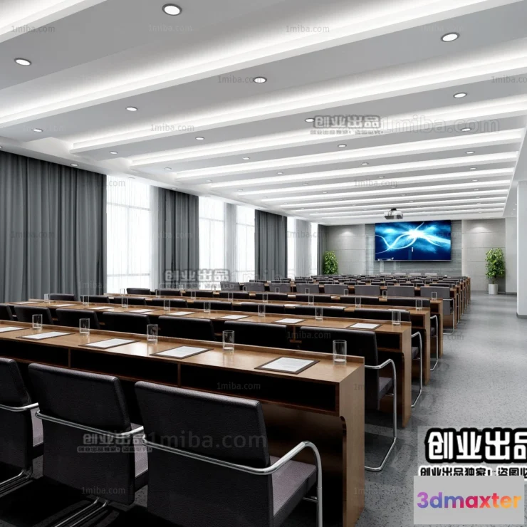 1124854 - 3D SCHOOL INTERIOR (VRAY) - LECTURE HALL 3D SCENES - 013