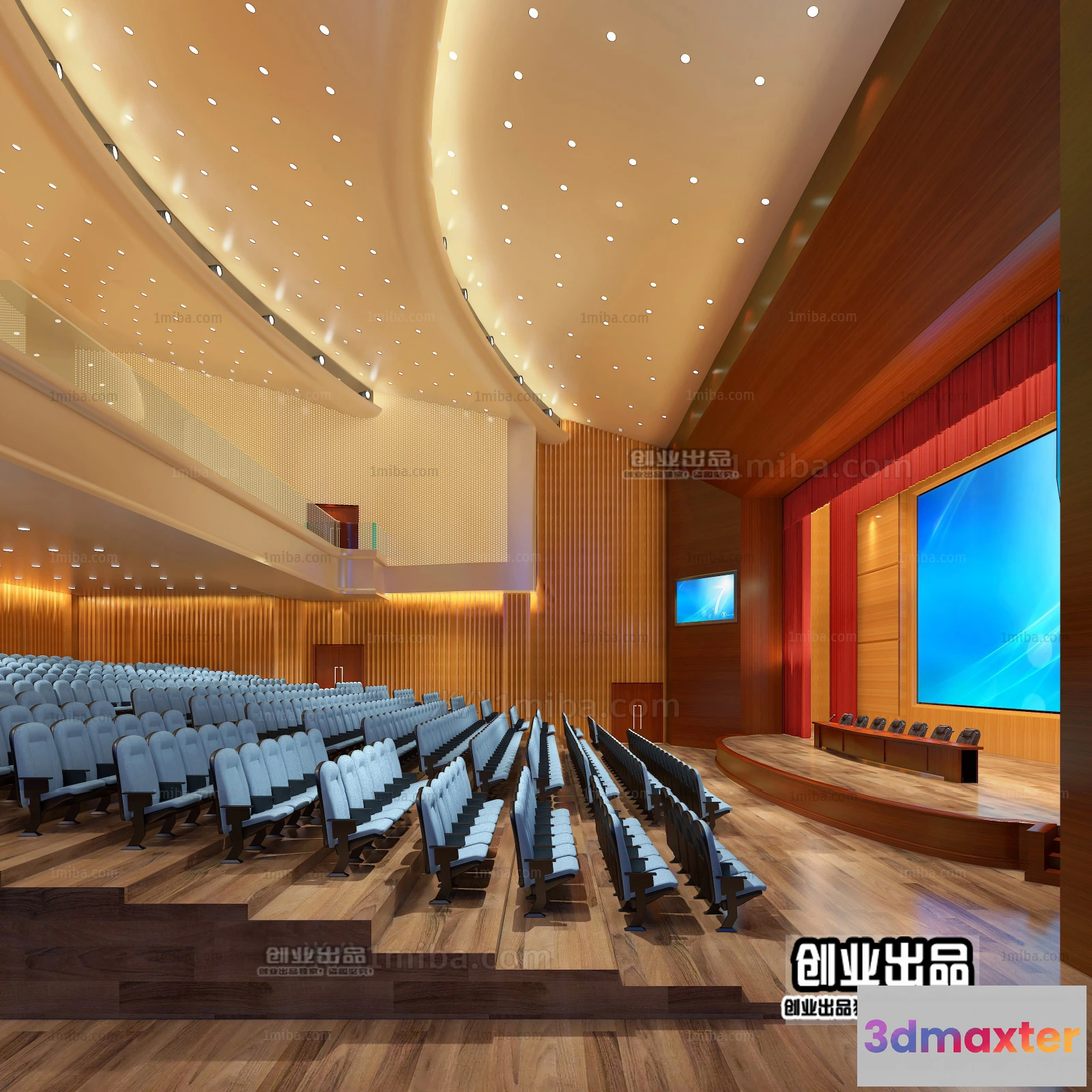 1124858 - 3D SCHOOL INTERIOR (VRAY) - LECTURE HALL 3D SCENES - 015