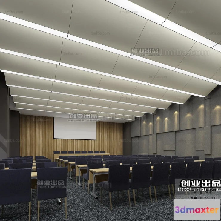 1124938 - 3D SCHOOL INTERIOR (VRAY) - LECTURE HALL 3D SCENES - 055