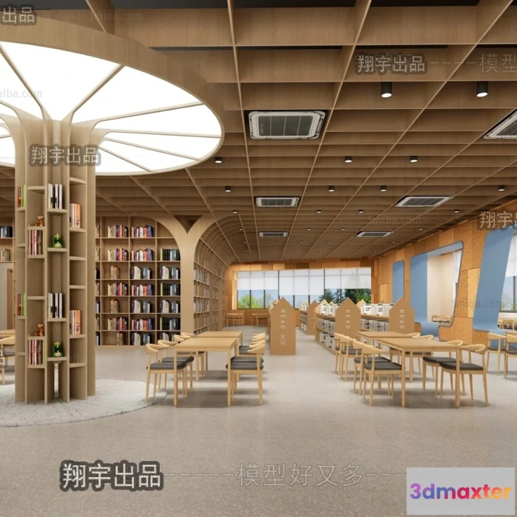 1124960 - 3D SCHOOL INTERIOR (VRAY) - LIBRARY 3D SCENES - 003