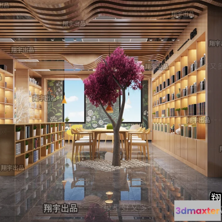 1124962 - 3D SCHOOL INTERIOR (VRAY) - LIBRARY 3D SCENES - 004