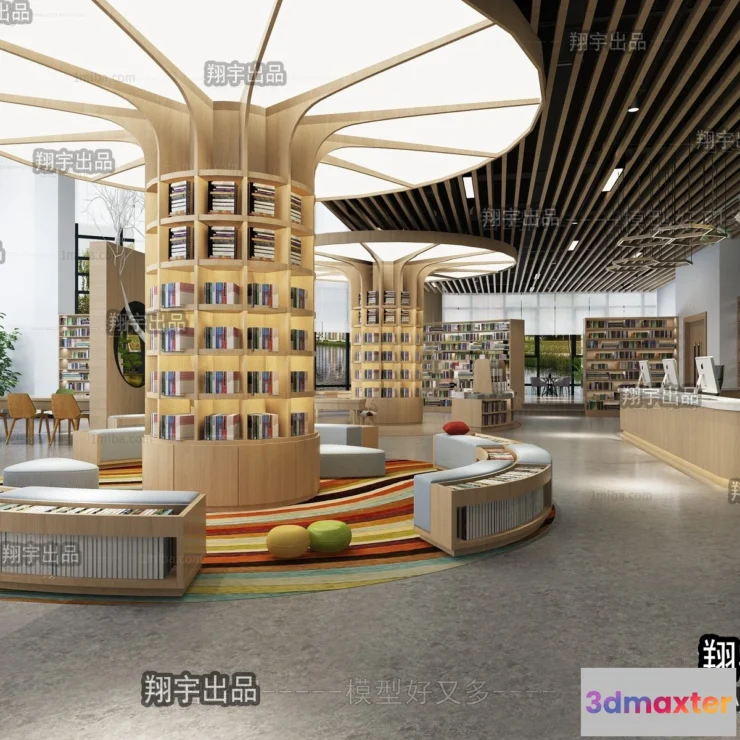 1124966 - 3D SCHOOL INTERIOR (VRAY) - LIBRARY 3D SCENES - 006