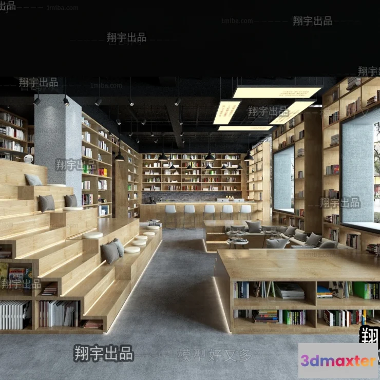 1124972 - 3D SCHOOL INTERIOR (VRAY) - LIBRARY 3D SCENES - 009