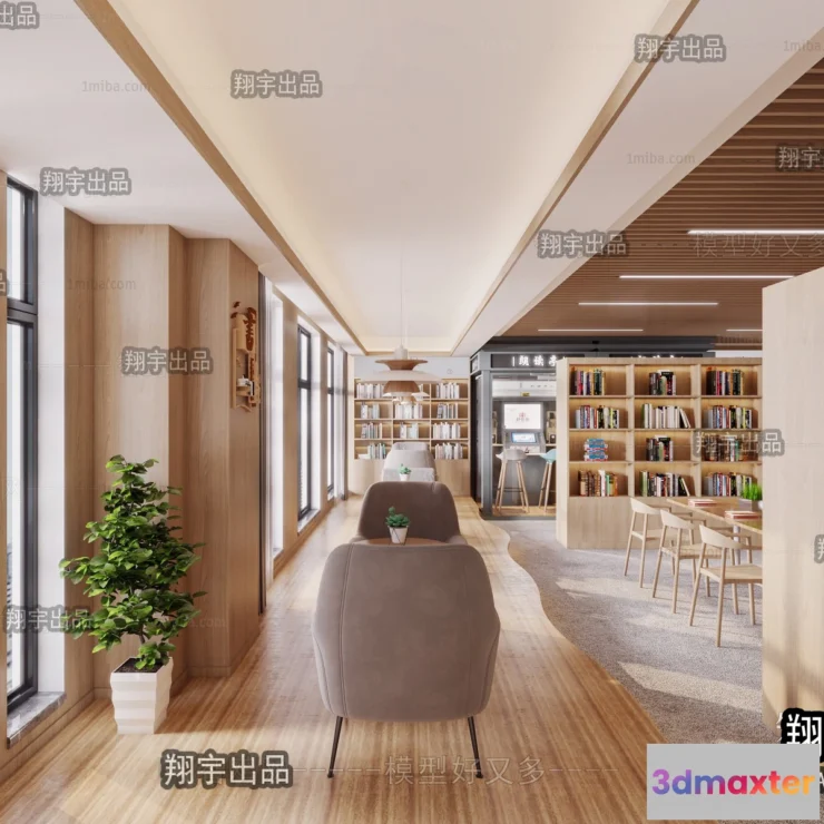 1124978 - 3D SCHOOL INTERIOR (VRAY) - LIBRARY 3D SCENES - 012
