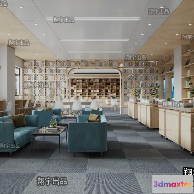 1124982 - 3D SCHOOL INTERIOR (VRAY) - LIBRARY 3D SCENES - 014