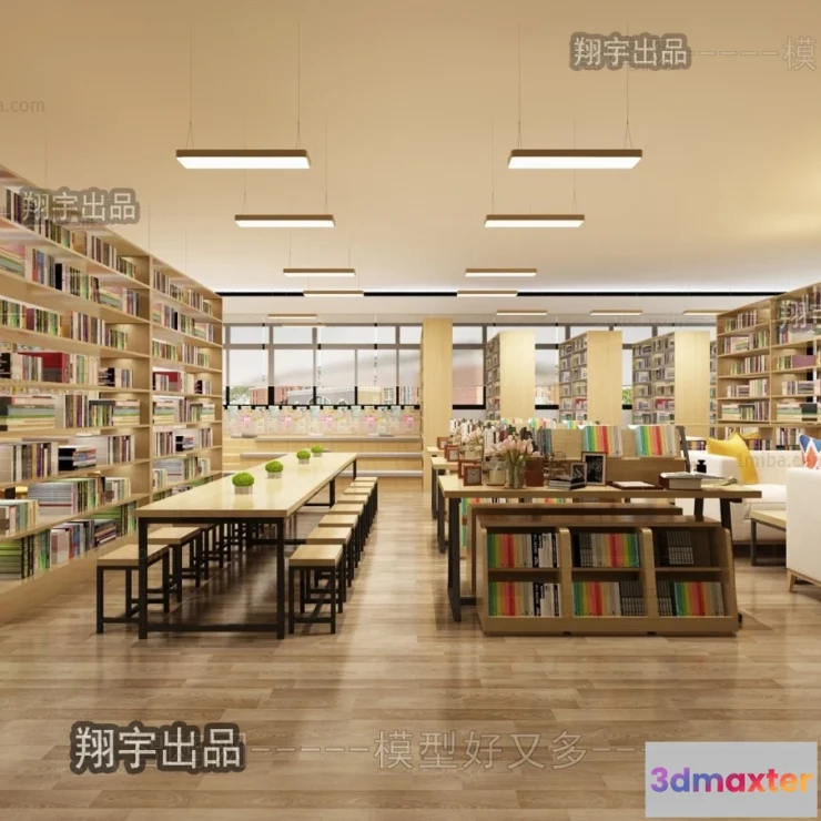 1124994 - 3D SCHOOL INTERIOR (VRAY) - LIBRARY 3D SCENES - 020