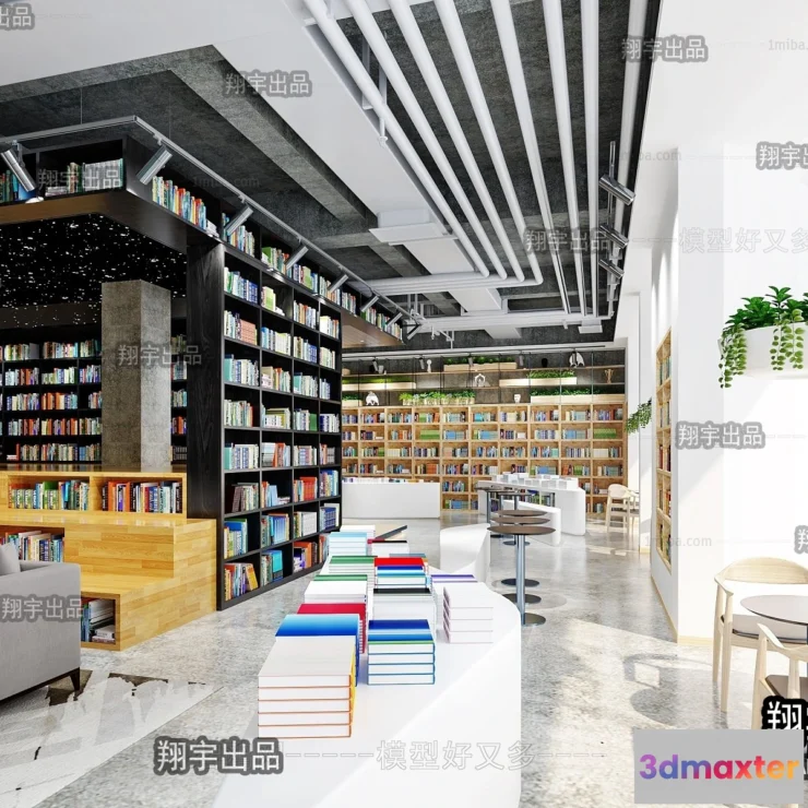 1124998 - 3D SCHOOL INTERIOR (VRAY) - LIBRARY 3D SCENES - 022