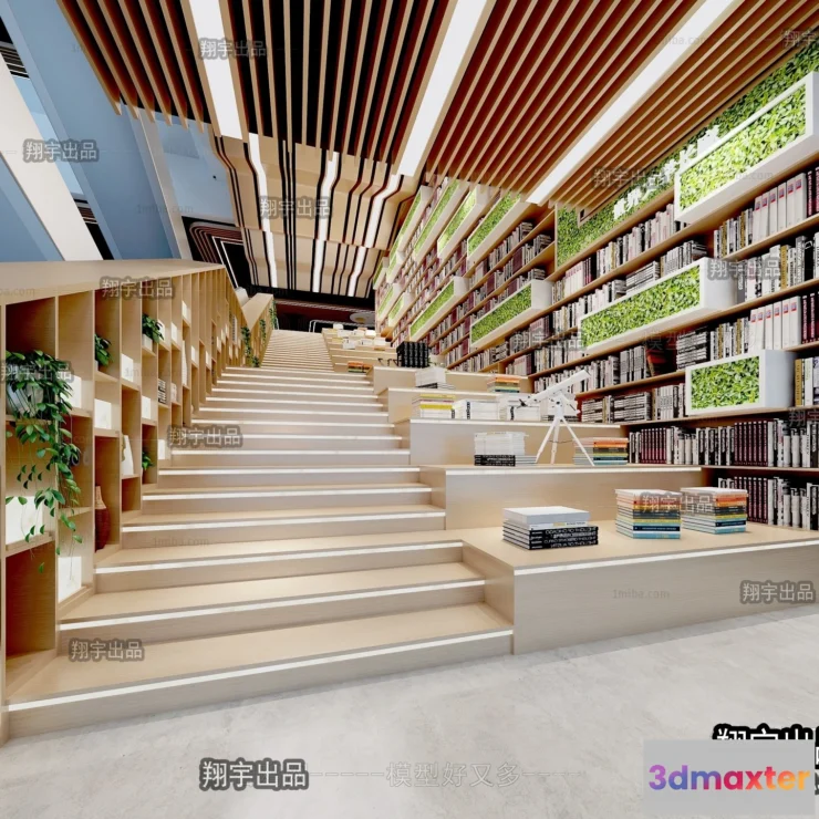 1125004 - 3D SCHOOL INTERIOR (VRAY) - LIBRARY 3D SCENES - 025