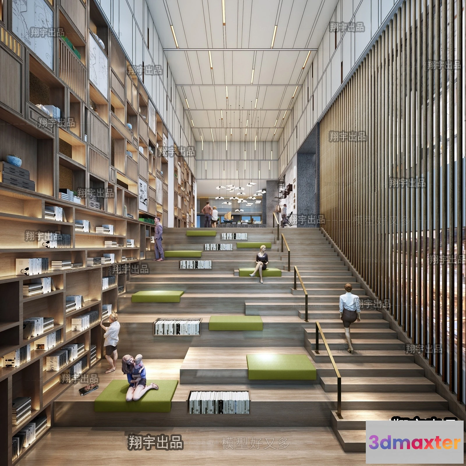 1125008 - 3D SCHOOL INTERIOR (VRAY) - LIBRARY 3D SCENES - 027