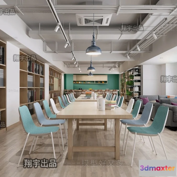 1125010 - 3D SCHOOL INTERIOR (VRAY) - LIBRARY 3D SCENES - 028