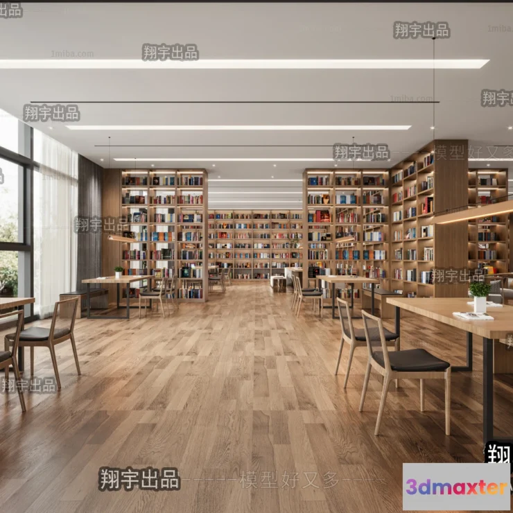 1125022 - 3D SCHOOL INTERIOR (VRAY) - LIBRARY 3D SCENES - 034