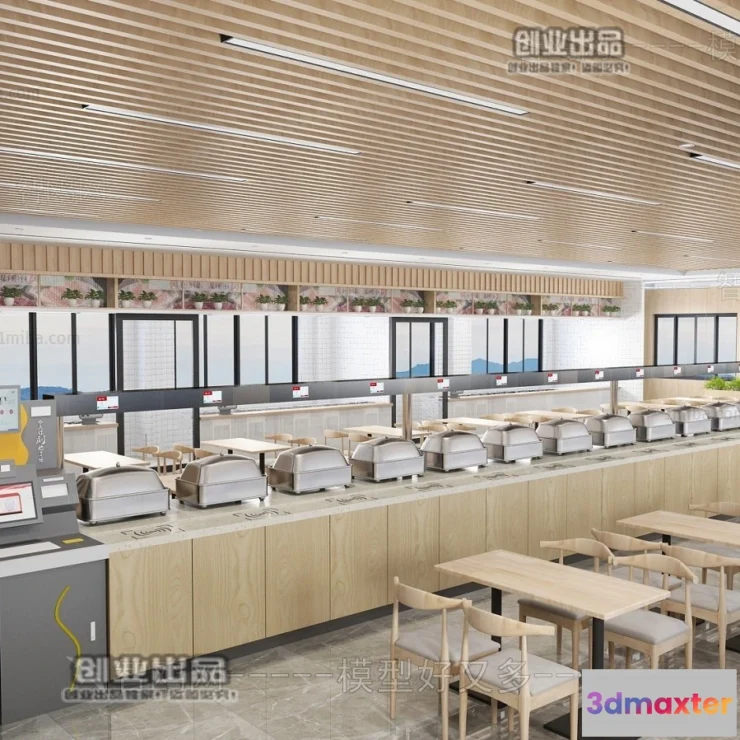 1125024 - 3D SCHOOL INTERIOR (VRAY) - CANTEEN 3D SCENES - 001