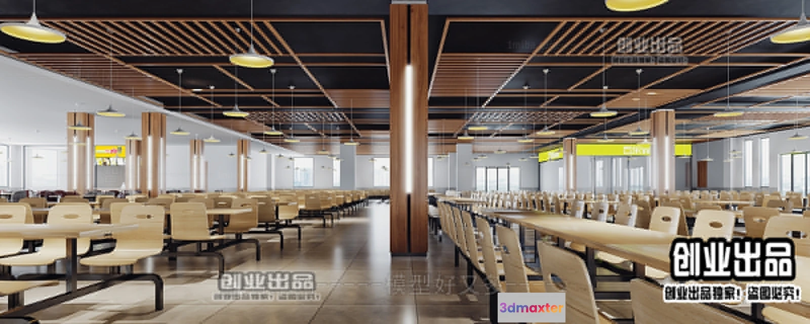 1125032 - 3D SCHOOL INTERIOR (VRAY) - CANTEEN 3D SCENES - 005