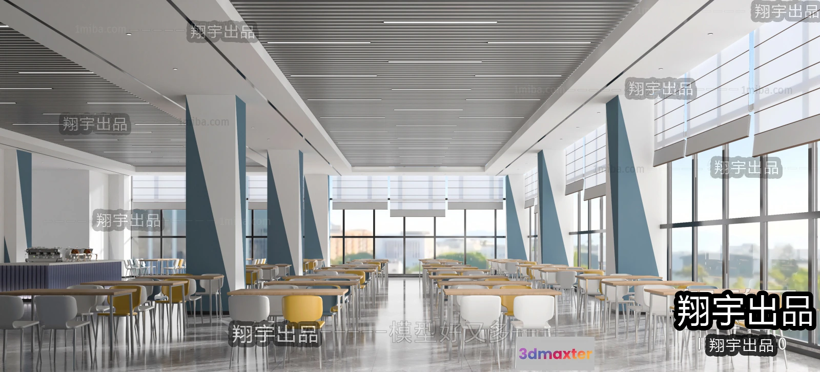 1125052 - 3D SCHOOL INTERIOR (VRAY) - CANTEEN 3D SCENES - 015