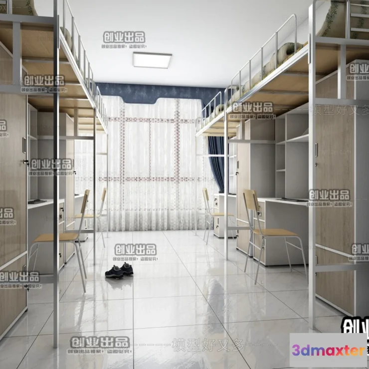 1125072 - 3D SCHOOL INTERIOR (VRAY) - DOMITORY 3D SCENES - 001
