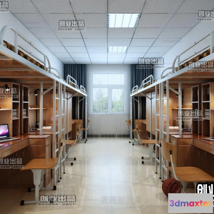 1125074 - 3D SCHOOL INTERIOR (VRAY) - DOMITORY 3D SCENES - 002