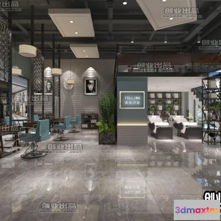 1125390 - HAIR SALON - 3D SCENES - VRAY RENDER - 002